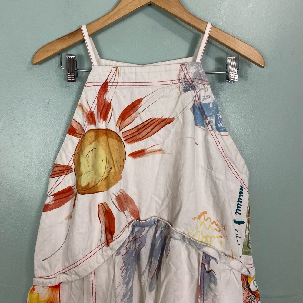 Anthropologie Pilcro Sleeveless Twofer Artsy Midi Dress Large FLAWED FLAWED - Picture 3 of 10